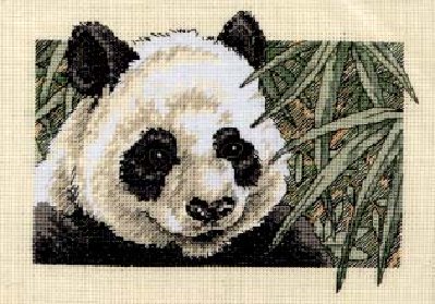 Панда (вышивка крестом, схема) Вышивка крестиком.  Схемы вышивки, созданные авторами портала на тематику панда ".